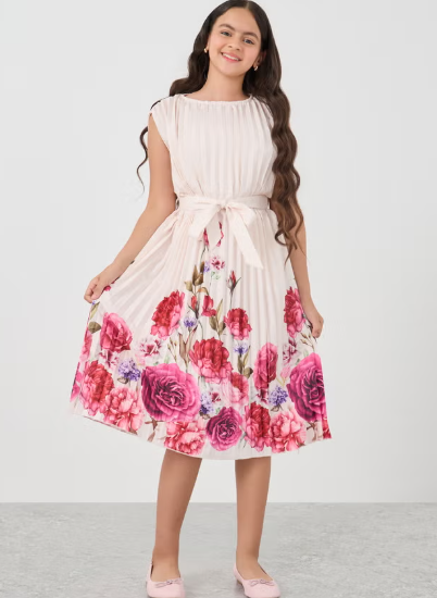Floral Pleated Dress