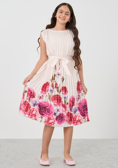 Floral Pleated Dress