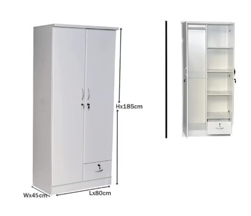 2 Door Wooden Wardrobe Cabinet