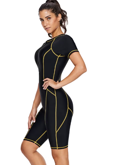 One Piece Short Sleeve Quick-Dry Swimwear